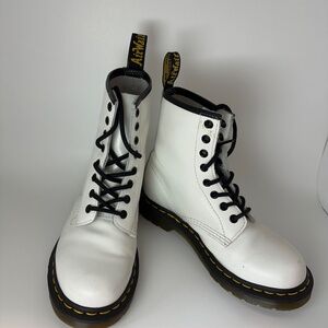 Dr. Martens AirWair White Leather Boots – Stylish & Durable